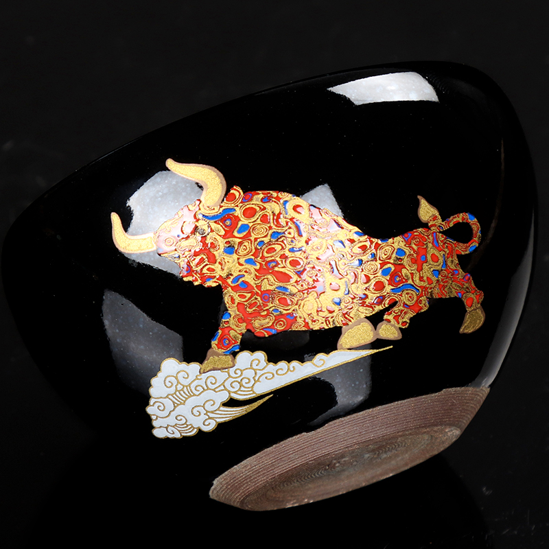 Artisan fairy jianyang built lamp cup masters cup of tea cup cow cup ceramics, checking out iron tire kung fu tea set