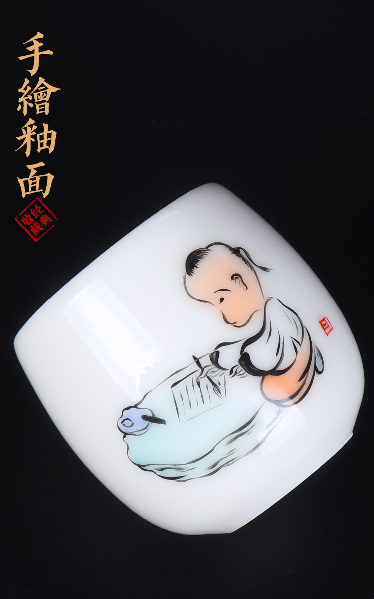 The Master artisan fairy Xu Fukun hand - made white porcelain teacup Master cup ceramic household creative move sample tea cup single CPU