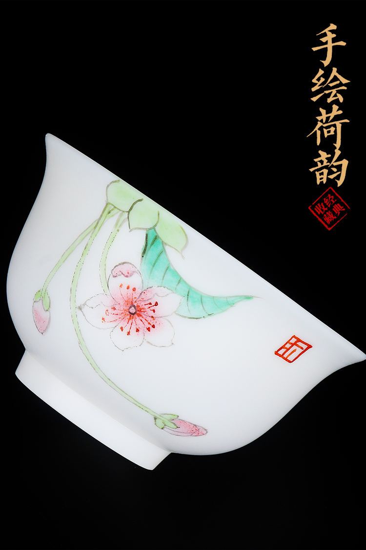 The Master artisan fairy Xu Yuelan hand - made white porcelain tureen household ceramics kung fu tea tea bowl three tureen