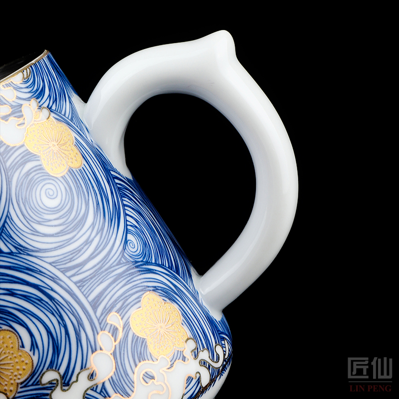 Artisan fairy silver colored enamel coppering. As ceramic cup with cover office keller cup household separation tea tea cup