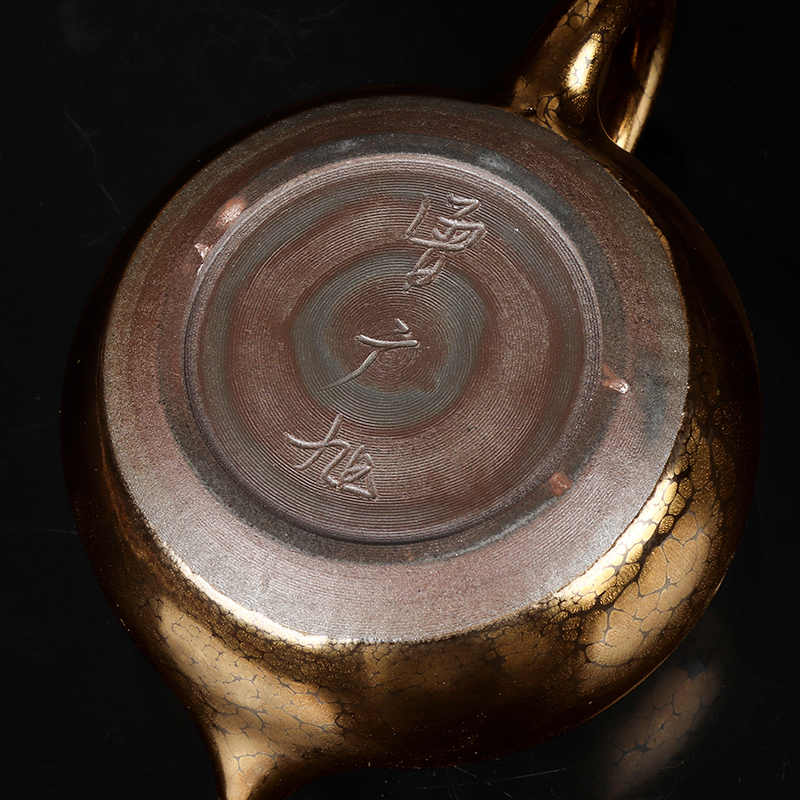 Artisan fairy Zeng Guangxu master gold oil droplets built one single pot of ceramic teapot Japanese kung fu tea set high - end teapot