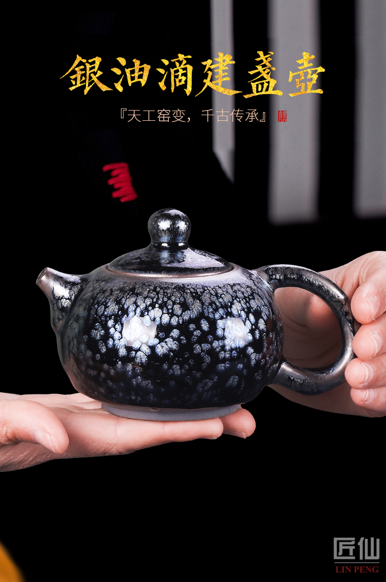 Artisan fairy jianyang built one single pot of ceramic teapot household pure manual tire iron droplets kung fu tea teapot