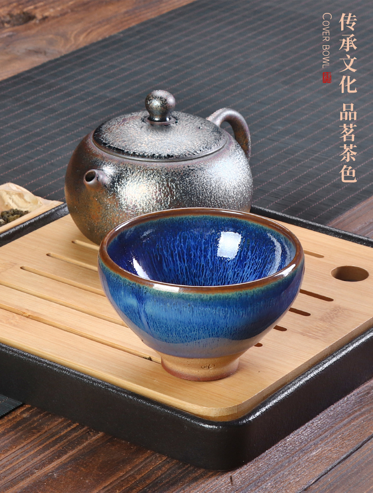 Firewood tea master cup single cup pure manual, sample tea cup kung fu tea set variable ceramic building red glaze, the teacup