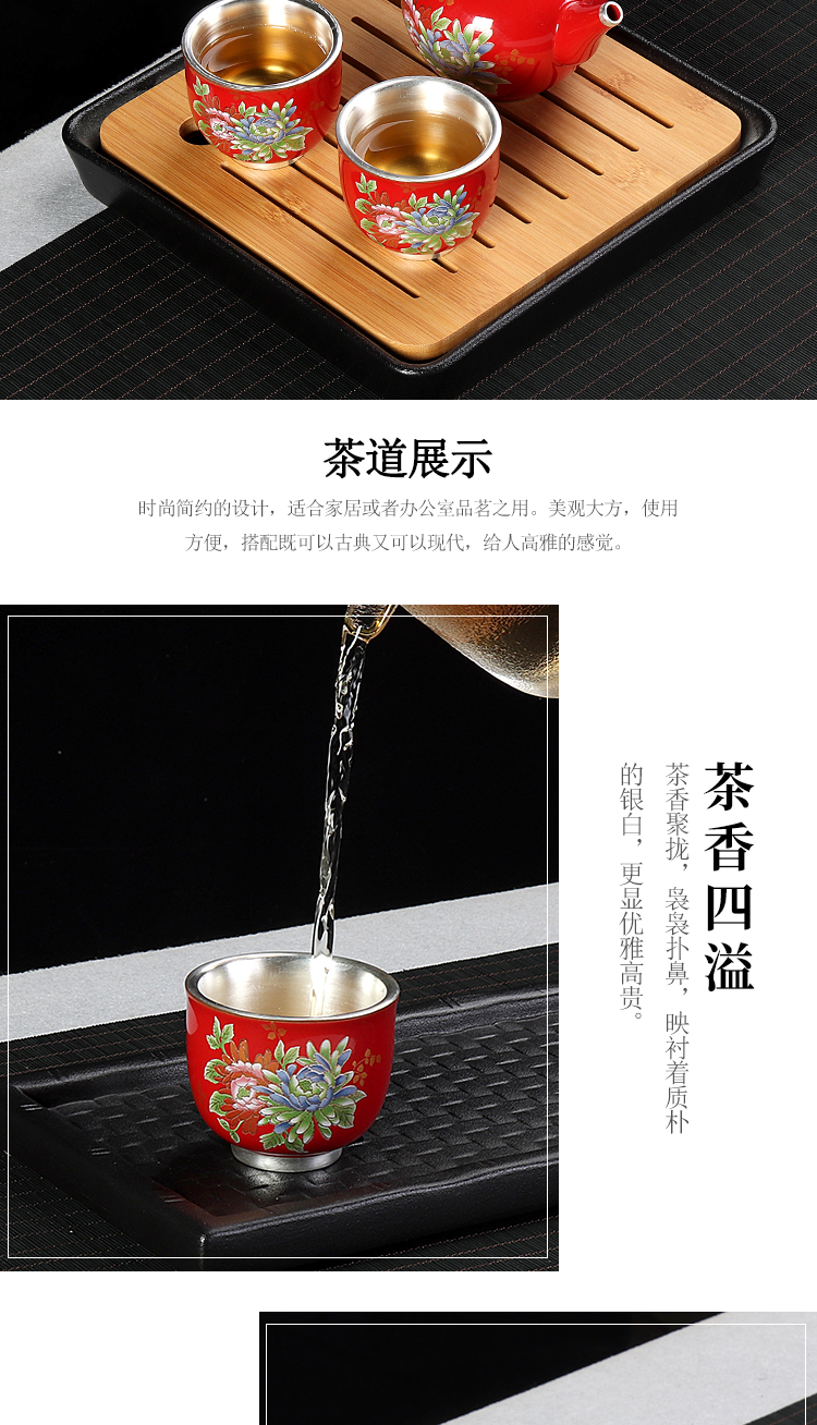 Artisan fairy hand - made coppering. As silver cup sample tea cup Japanese household ceramics cup kung fu master cup single cup size