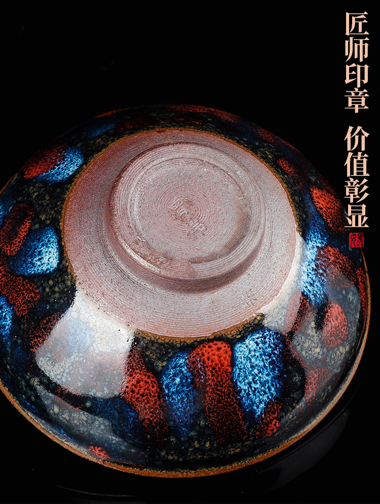 Artisan fairy jianyang built lamp cup run of mine ore masters cup a cup of pure checking ceramic household large sample tea cup tea light