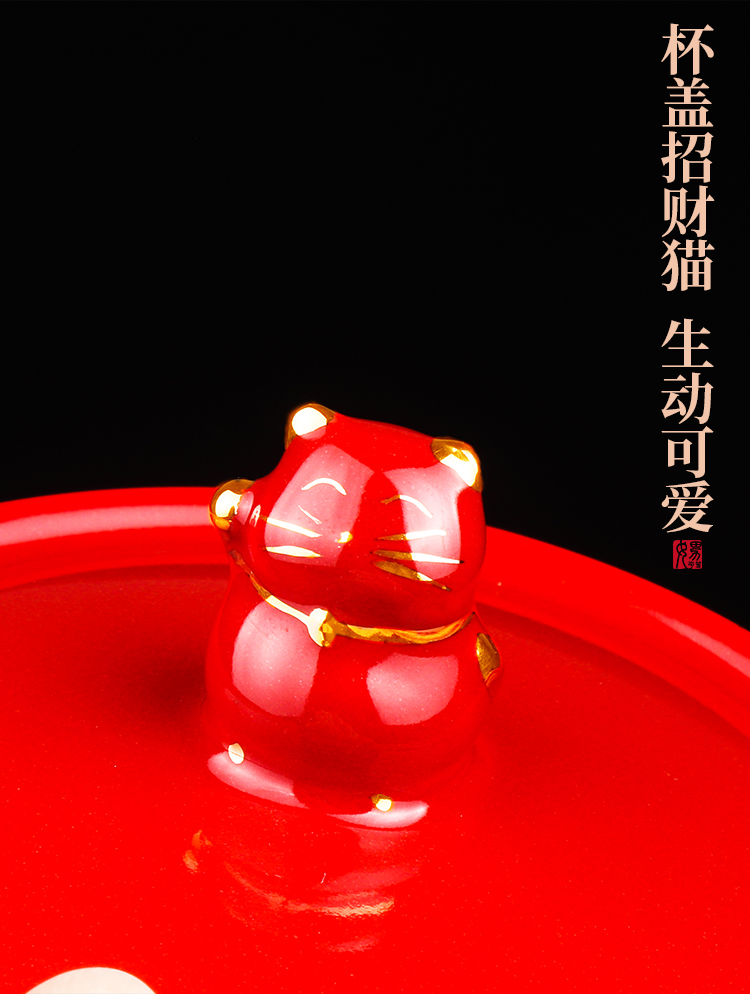 Artisan fairy tasted silver gilding office glass ceramic cup tea cup individual cup with cover the separation of tea tea cup