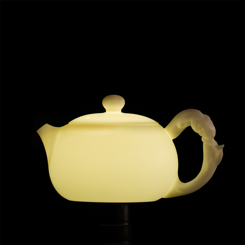 Artisan fairy manual white porcelain four beauty xi shi ceramic teapot large capacity household kung fu tea teapot