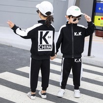  Li Jin The same childrens Western clothes sports autumn boys  suit Autumn childrens clothing Korean business words kk team uniform trend
