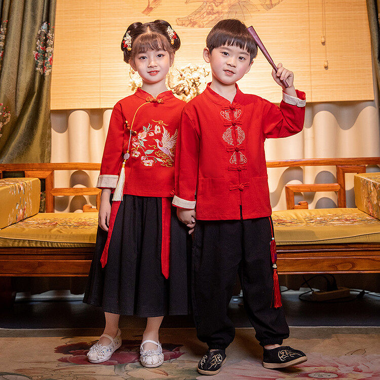 Kindergarten Garden clothes Spring and autumn clothes Hanfu Chinese Wind Men and women Children Graduation Class The National Wind Tang Costume Performance Xia