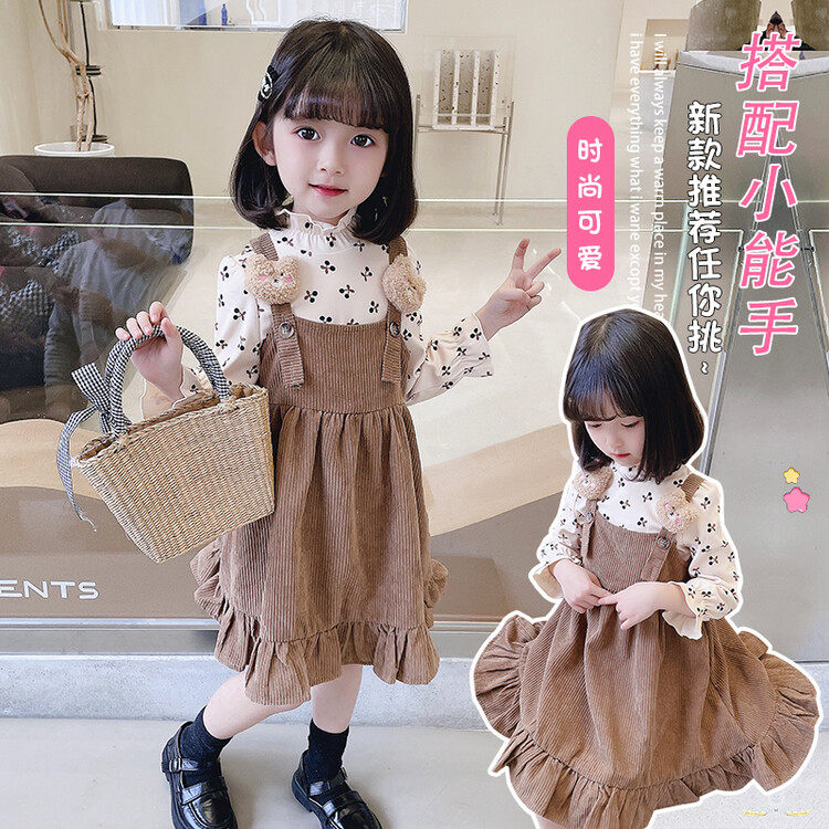 Girls spring suits 2022 new spring and autumn dresses Western style princess skirt children's fashion baby bag skirt two-piece tide