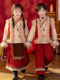 Children's Tibetan clothing, winter style plus thick velvet, ethnic style clothing for boys and girls, New Year's Day Mongolian dance performance clothing
