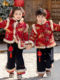 Boys' Tang suit New Year's greetings clothes for the Year of the Horse in winter plus velvet and thickened Chinese style girls' Hanfu kindergarten New Year's Day performance clothes