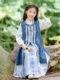 Girls' Chinese-Style Hanfu Set 2025 New Autumn Ethnic Style Children's Daily Wear New Chinese-Style Long Robe Three-Piece Set