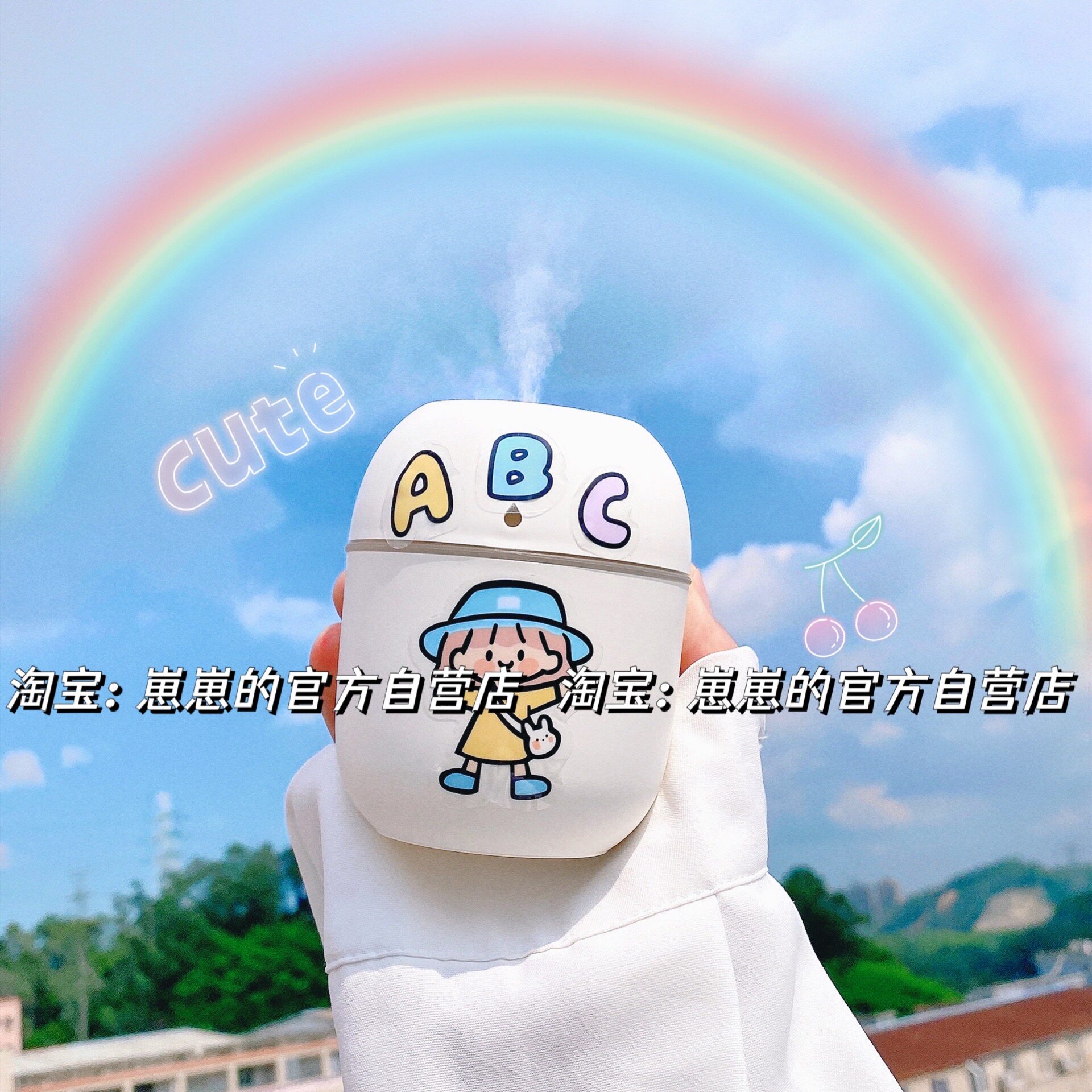 USB Humidifier Cute Aroma Lavender Cartoon Girl Hearts Students Dorm Room Office Nano Moisturizer Muted Small