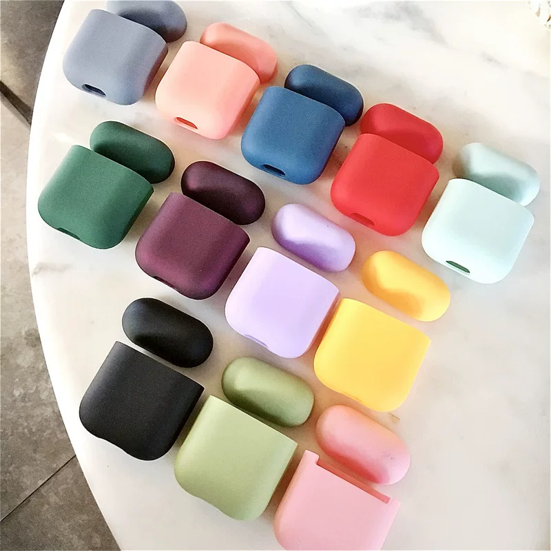 Матовый милый конфетный цветной твёрдый чехол для AirPods 1/2