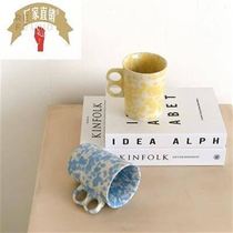 ReFound splashing ink spotted ceramic mug ins blogger Coffee Milk Cup niche cream