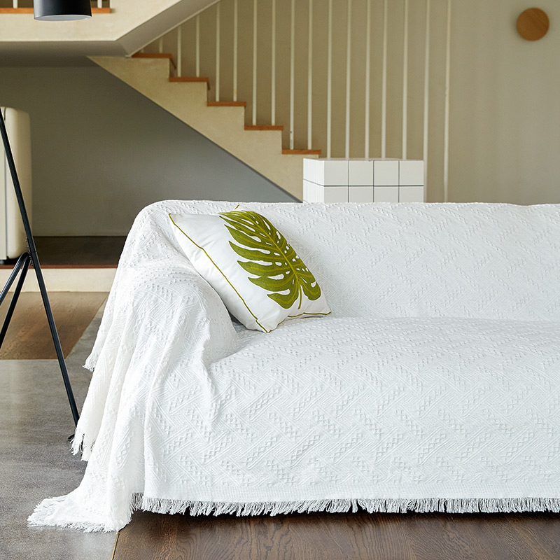 Nordic pure color cat-proof sofa cover in wind household four seasons general sofa cover full cover sofa pad