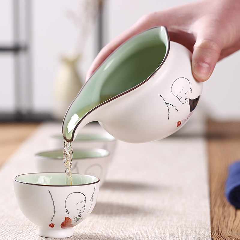 Babson d inferior smooth hand - made monk white porcelain narrow ceramic fair keller large points of tea and a cup of tea accessories