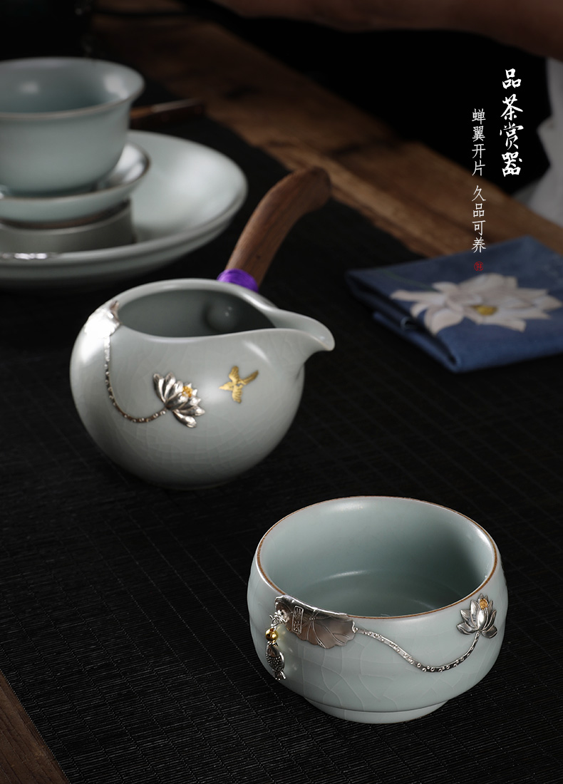 Taiwan FengZi your up master cup by hand with silver cups sample tea cup ceramic kung fu tea set personal single CPU