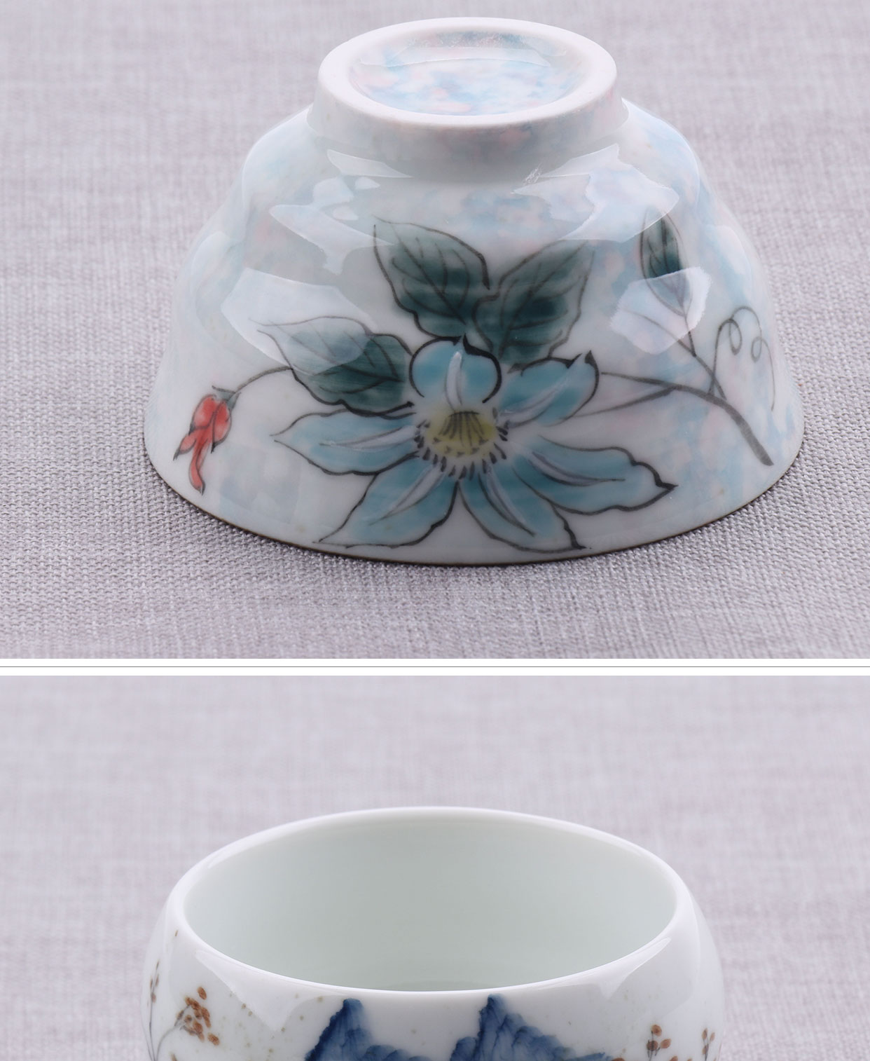 Hand - made teacup single sample tea cup large chi wild cup white porcelain creative masters cup personal cup ceramic tea set gift box