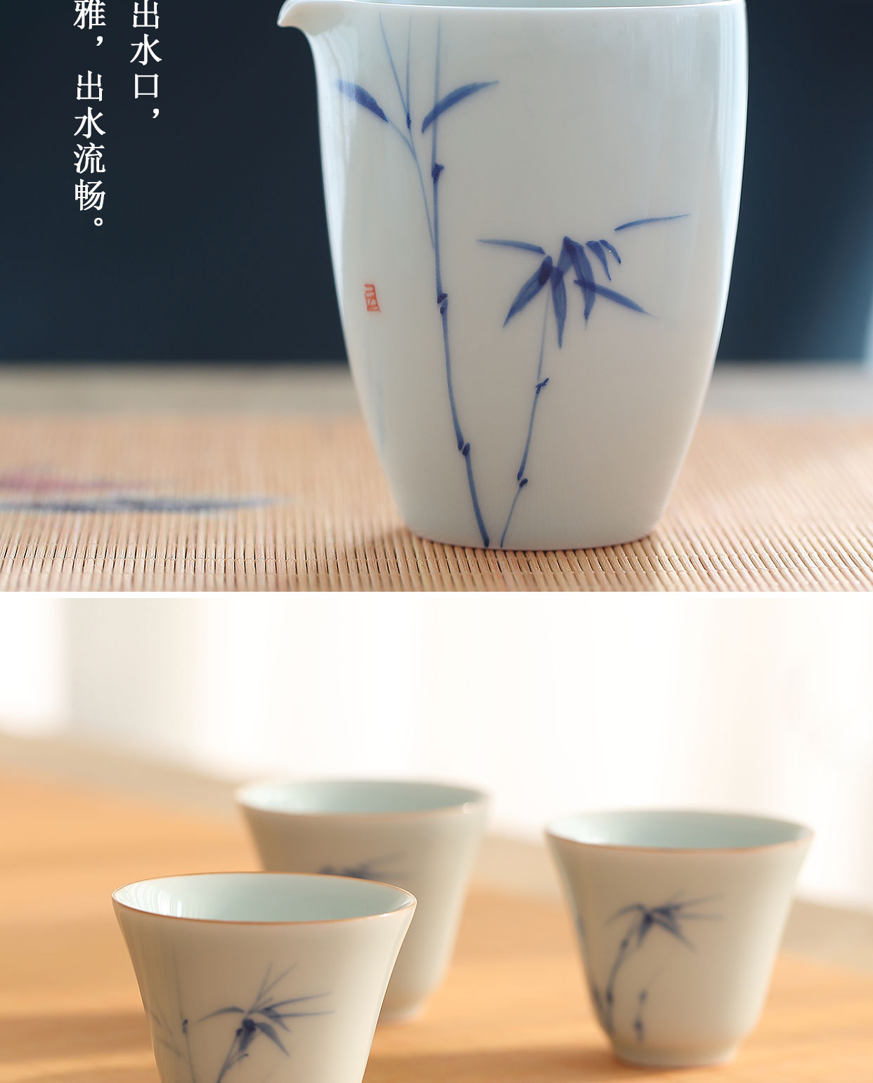 Babson d dehua hand - made white porcelain tureen kung fu tea set suit household ceramic cups in the box of a complete set of the teapot