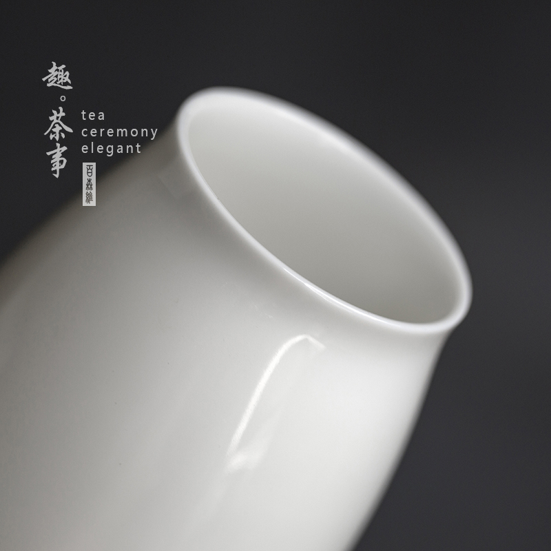 Babson d dehua white porcelain suet jade tea accessories in lard 6 gentleman teaspoons ChaGa YangHuBi tea tin vases