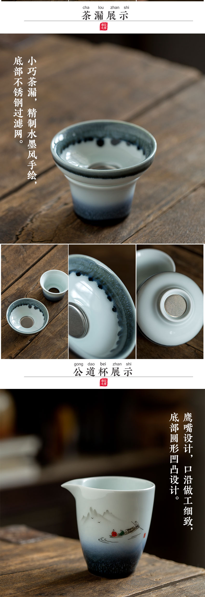 Jingdezhen kung fu tea set hand - made white porcelain contracted household ceramics tureen teapot teacup of a complete set of gift boxes