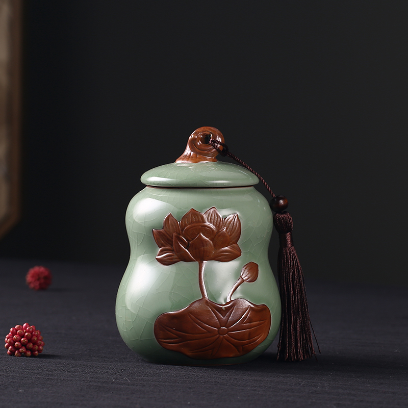 Elder brother up with ceramic violet arenaceous caddy fixings fashion move type hoist large seal storage tanks with puer tea pot