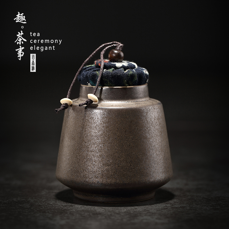 Restoring ancient ways, a d Japanese zen tea accessories oxidation of glaze small tea caddy fixings storehouse ceramic seal storage POTS