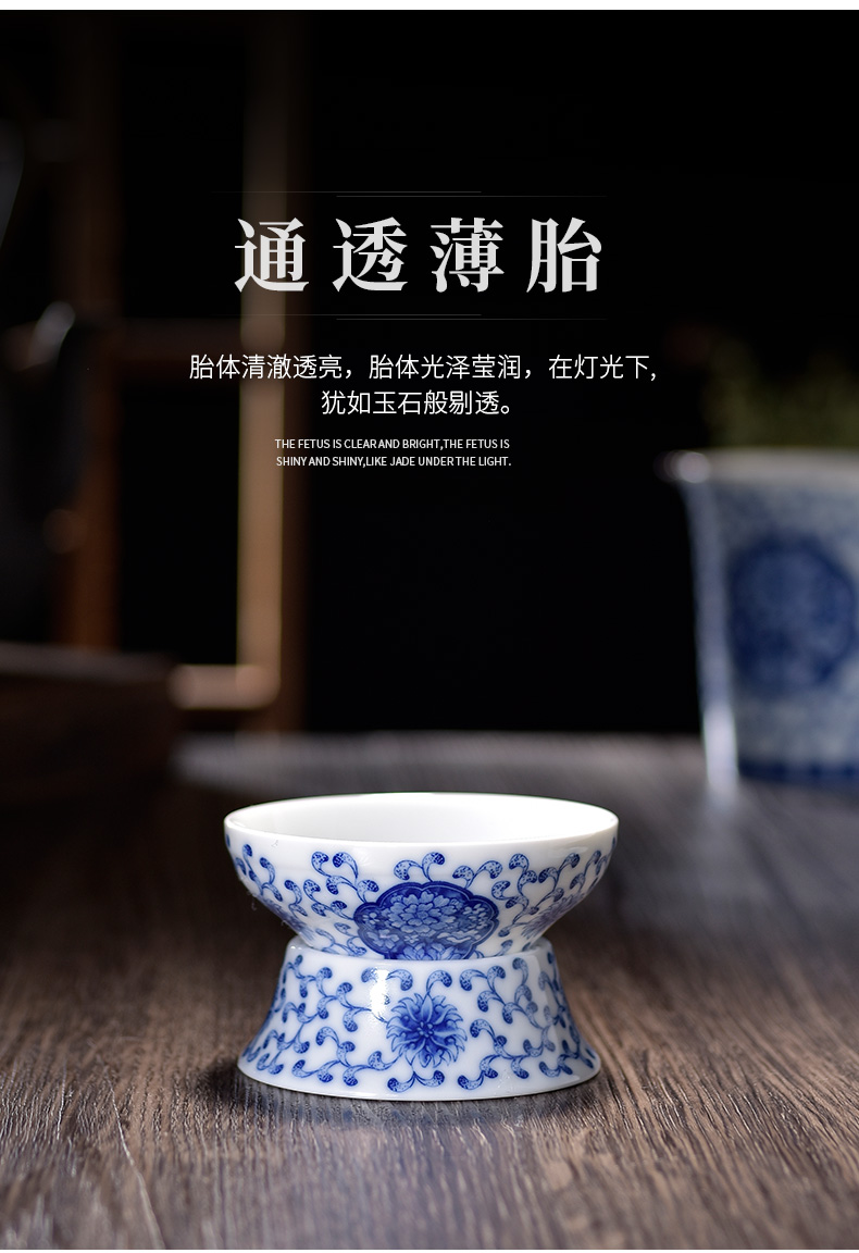 Jingdezhen tea accessories zero with ceramic filter) of blue and white porcelain tea every other kung fu tea filters of household