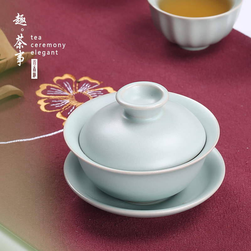Only three tureen your up cracked cups of household ceramic tea set can raise your porcelain large kung fu tea hot single proof