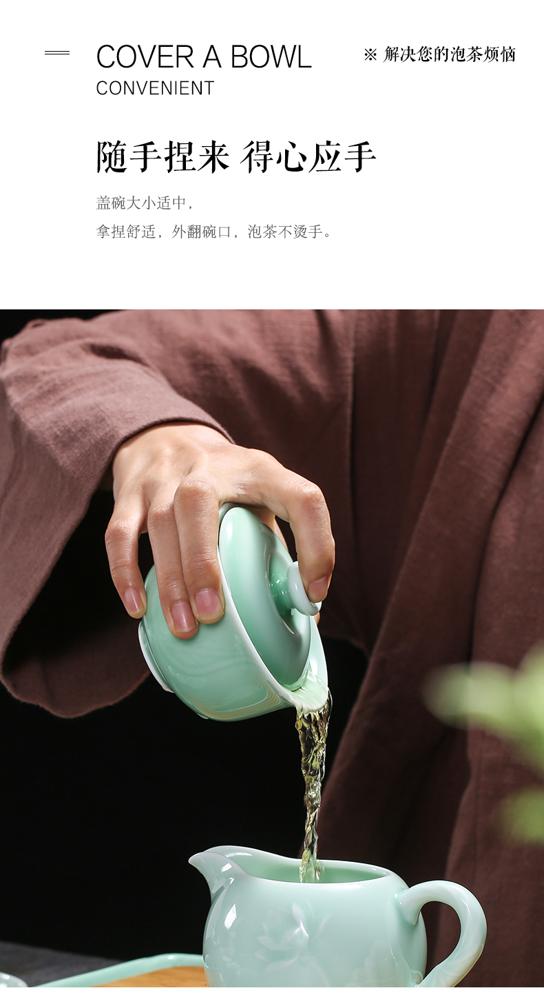 Babson d longquan celadon tureen ceramic cups kung fu tea set manual only three large tea cups hot