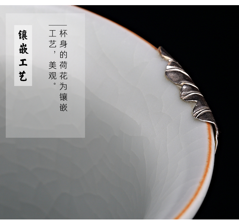 Taiwan FengZi your up with pure silver inlay ceramic fair keller Japanese large portion and cup of tea on tea accessories