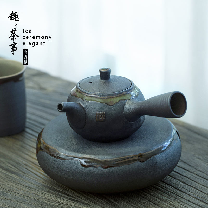 Babson d Japanese rust glaze circular coarse pottery pot bearing water dry mercifully zen household ceramic tea tea tray