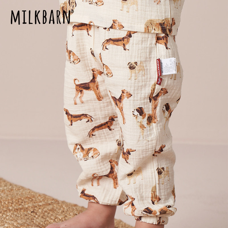Milkbarn spring autumn baby light cage pants baby bunches long pants out of thin air conditioning pants with hitch pants