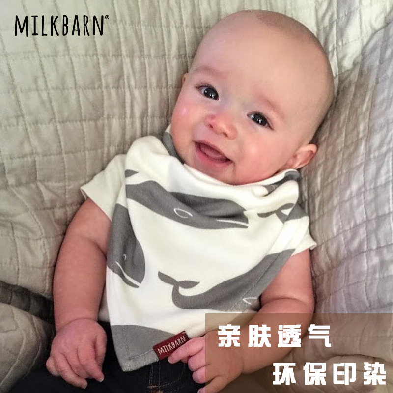milkbarn Baby saliva towel Baby cotton gauze triangle towel Newborn anti-vomiting milk bib Bib