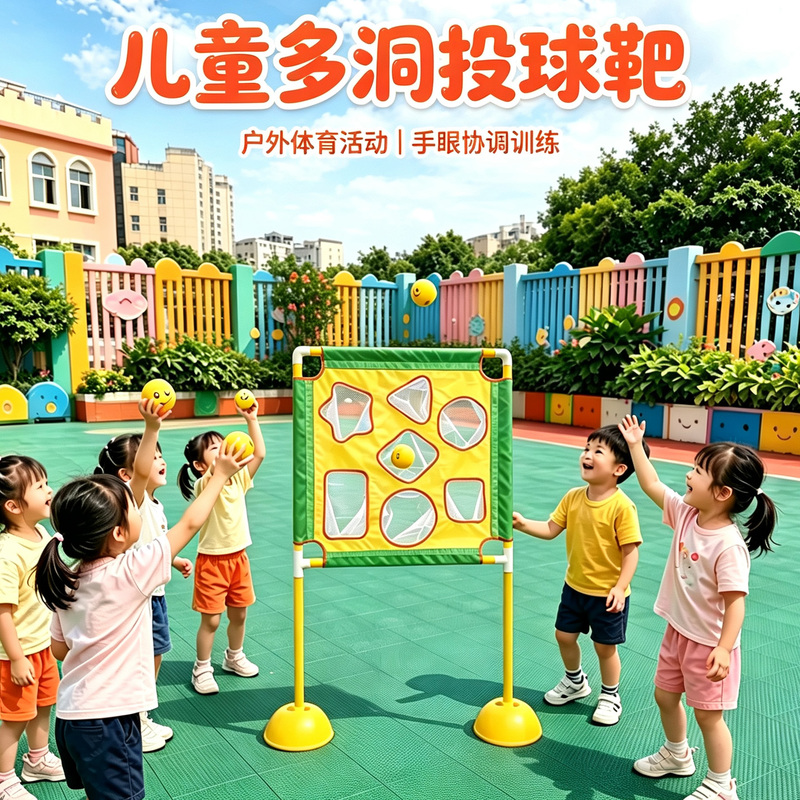 Geometric Style Throwing Net Cloth Children's Throwing Toy Kindergarten Indoor and Outdoor Throwing Target Board Sensory Training Throwing Frame