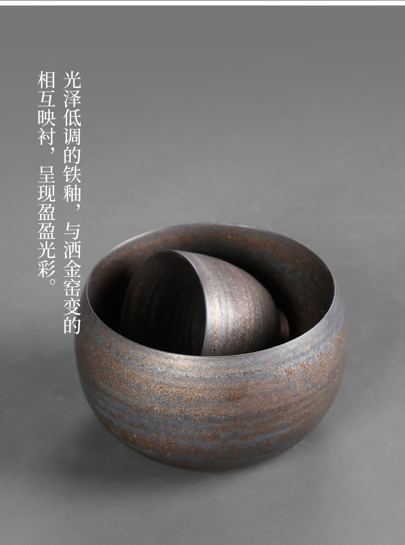 Coarse pottery cup tea tea spare parts XiCha dishwashing archaize creative household ceramics Japanese restore ancient ways small water jar