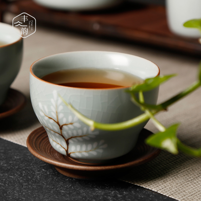 Ru up market metrix who cup hand - made slicing can raise large tea your up, personal single glass ceramic kung fu hand sample tea cup