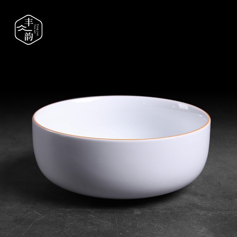 White porcelain large tea to wash to the ceramic cup hot washing cylinder water jar closed outline basin writing brush washer from tea cups kung fu tea accessories