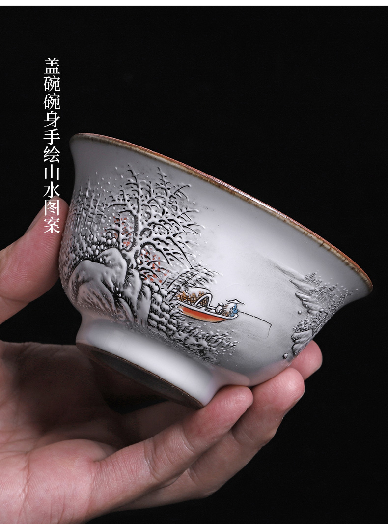Your up hand - made only three tureen ceramic checking large crack open a single piece of kung fu tea bowl ice tea cups