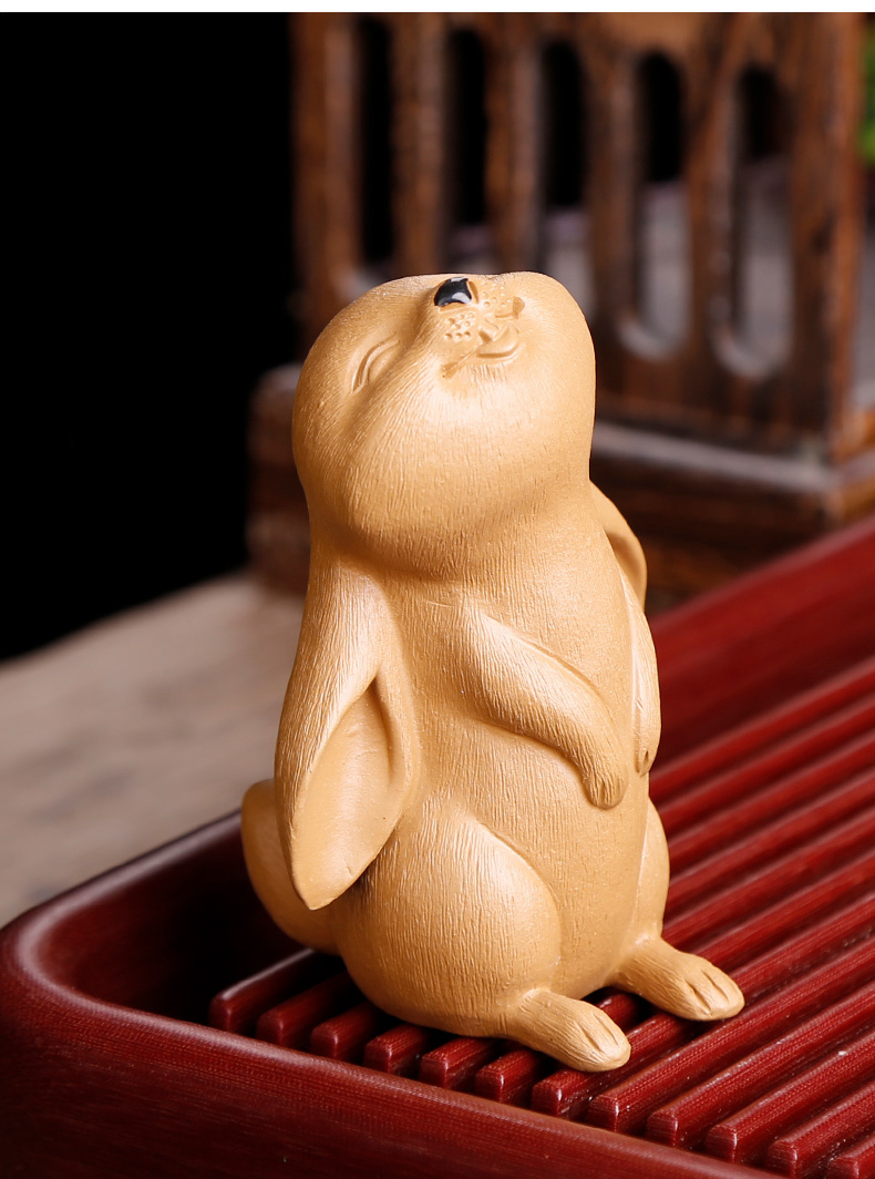 Yixing purple sand tea pet rabbit Chinese zodiac move creative ceramic tea tea furnishing articles kunfu tea play with parts