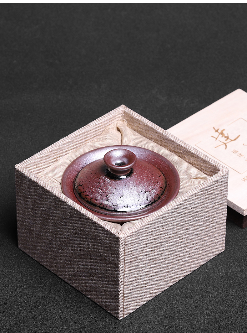 Oil droplets built three tureen only protect ancient hot tea cup lamp kung fu ceramic bowl with a single tea set 150 ml