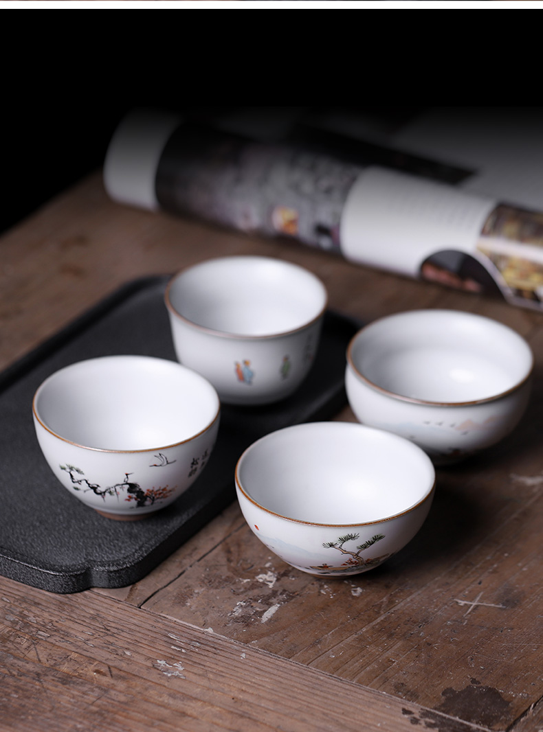 Your up hand - made master cup ceramic ice crack tea set large cup kung fu tea sample tea cup on the move, single CPU