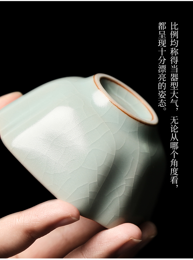 Your up noggin kunfu tea light ceramic single master cup of tea large sample tea cup open piece of ice to crack glaze for