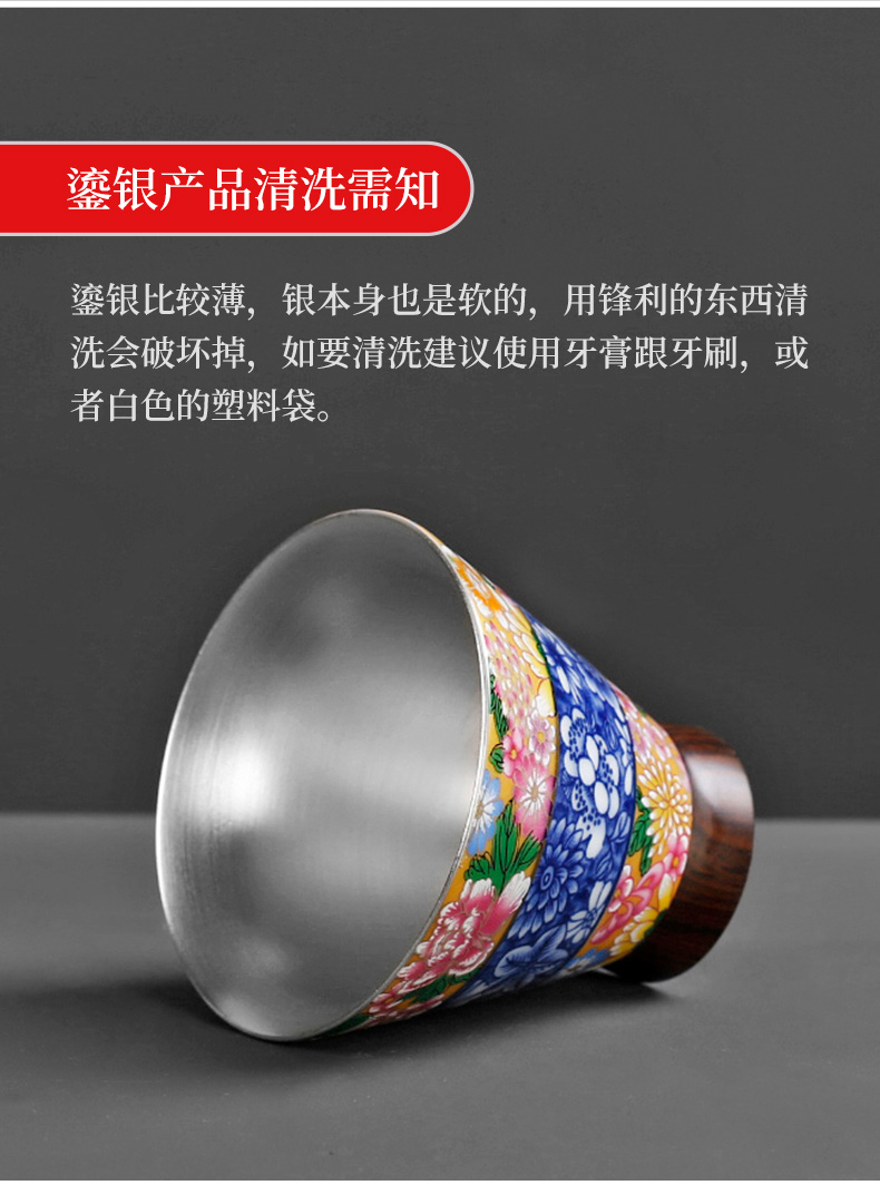 Tasted silver gilding ceramic cups bucket sign the master cup silver cup size sample tea cup silver cups single household kung fu