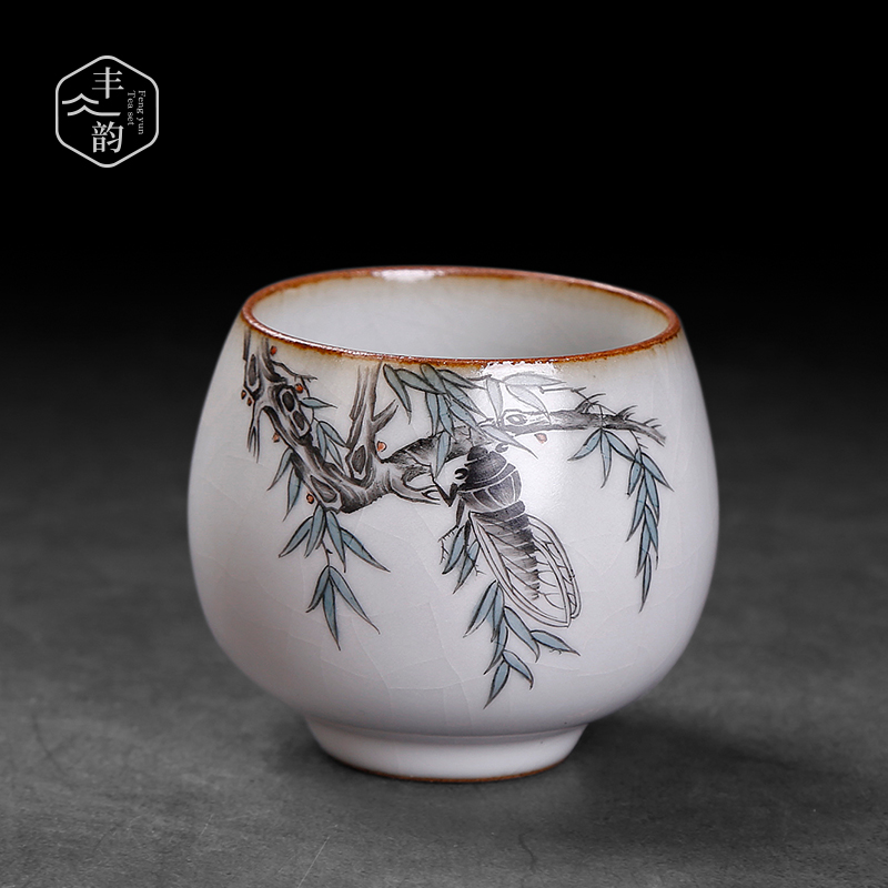 Ru up market metrix who teacup jingdezhen hand - made sample tea cup every piece of ice to crack open the individual cup of kung fu tea cup by hand