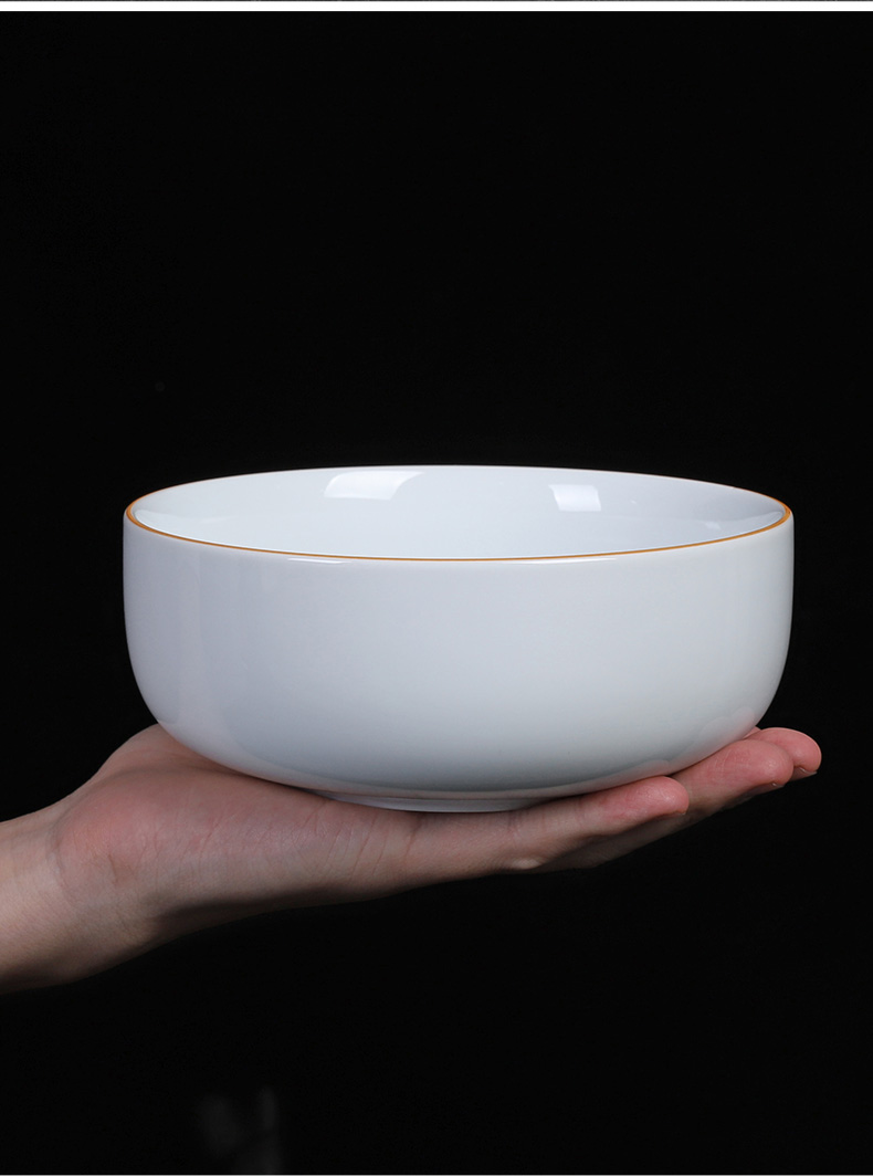White porcelain large tea to wash to the ceramic cup hot washing cylinder water jar closed outline basin writing brush washer from tea cups kung fu tea accessories