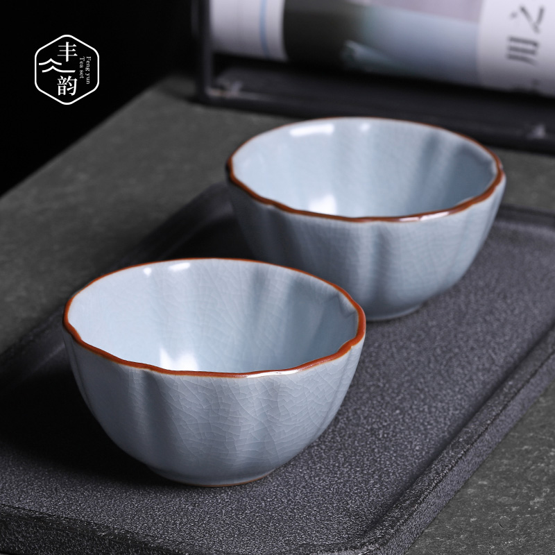 Your up tea ice to crack open the slice ceramic cup single master cup tea cup archaize large - sized kunfu tea sample tea cup