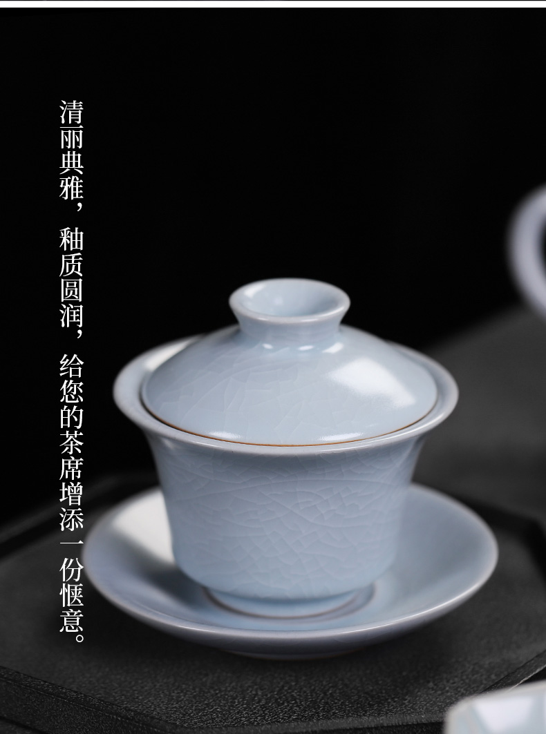 Your up tureen three only a single piece of kung fu tea cups to leave but a ceramic large ice crack glaze tea bowl of restoring ancient ways